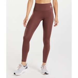 Gymshark Training High Rise Leggings Small Cherry Brown Running Workout‎ NWOT